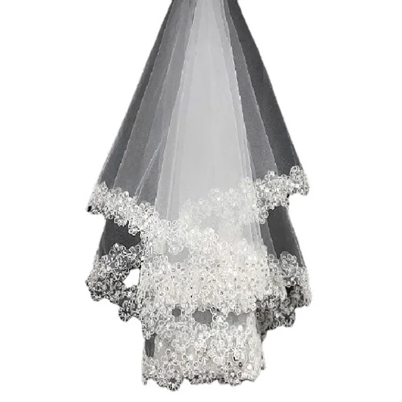 Voile en dentelle blanche pour patients, petites paillettes de prune, accessoires de mariage, pas encore d'avis, haute qualité, nouveau