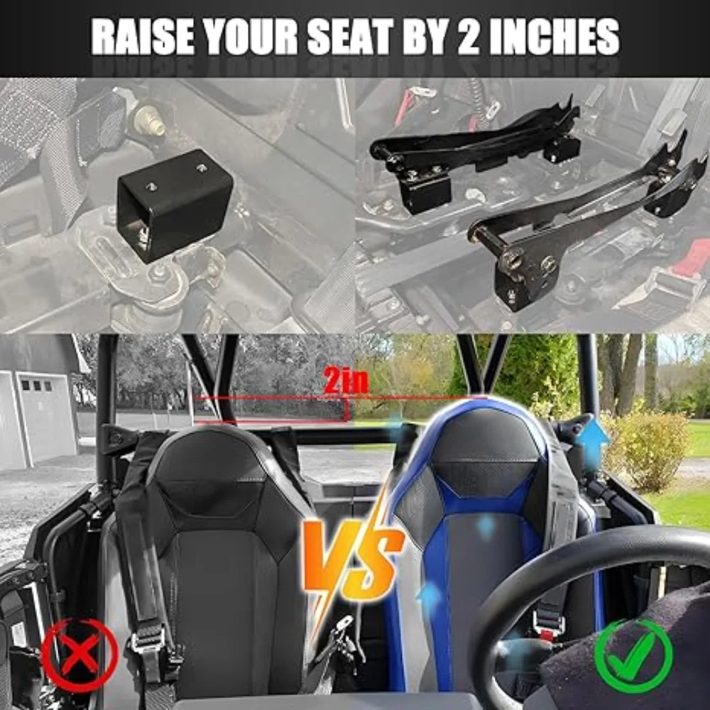 طقم رفع مقعد السائق الرئيسي UTV يرفع المقعد بنسبة 2 بوصة لـ RZR PRO XP/4 XP، RZR Pro R/4 R، RZR TURBO R/4 R 2022-2025 #3
