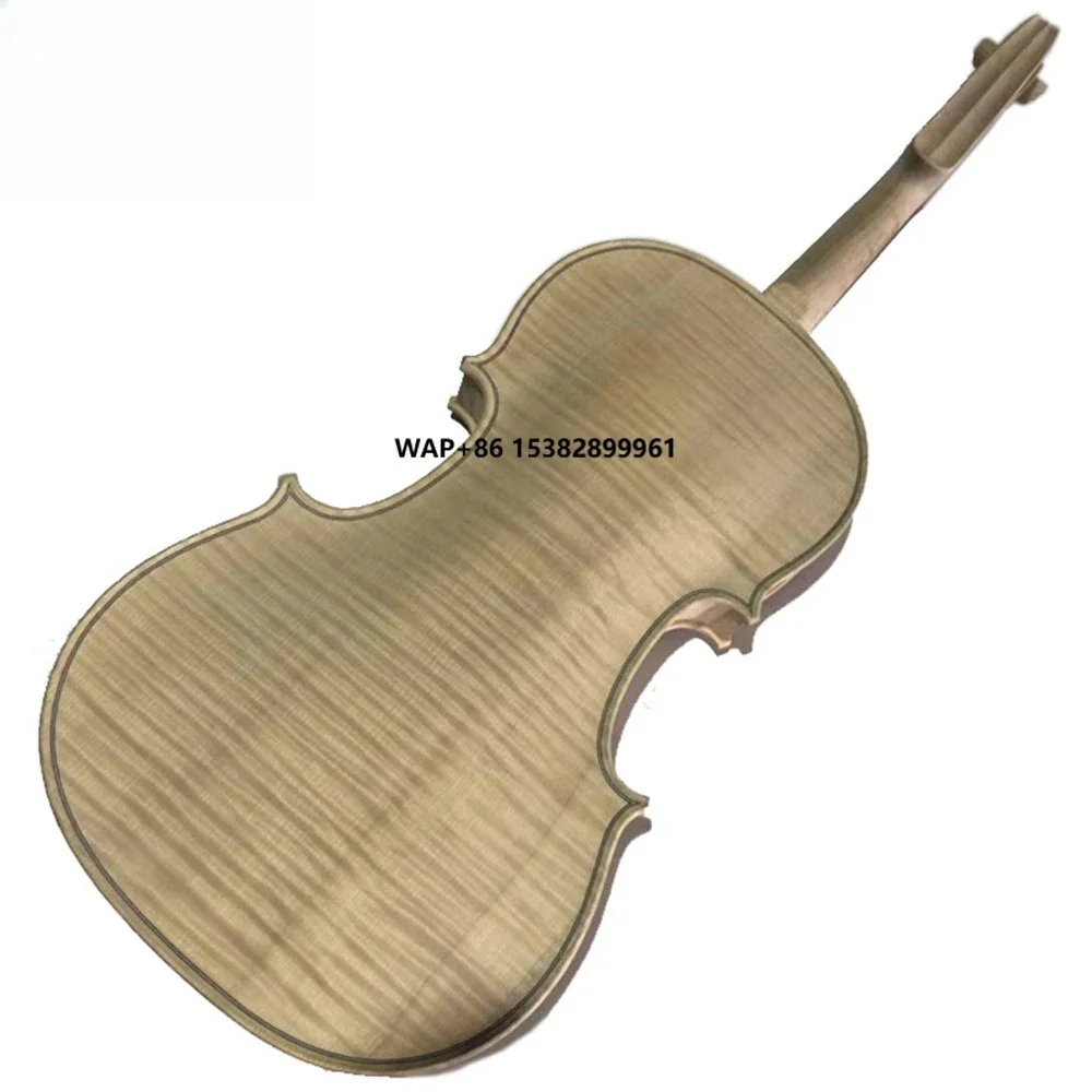 

2025 Jingying String Instruments,Wholesale Single Board Flamed Maple+Ebony Fingerboard White Embryo Violin Unfinished Violin