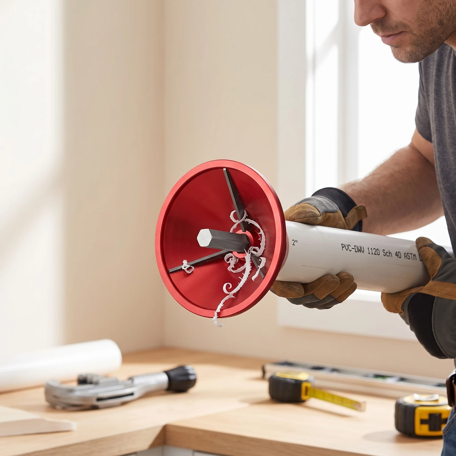 Pipe Deburrer with Hex Shank Long-Lasting Deburring External Chamfer Tool Pipe Chamfering Tool Easy to Use Quick for Plumbers