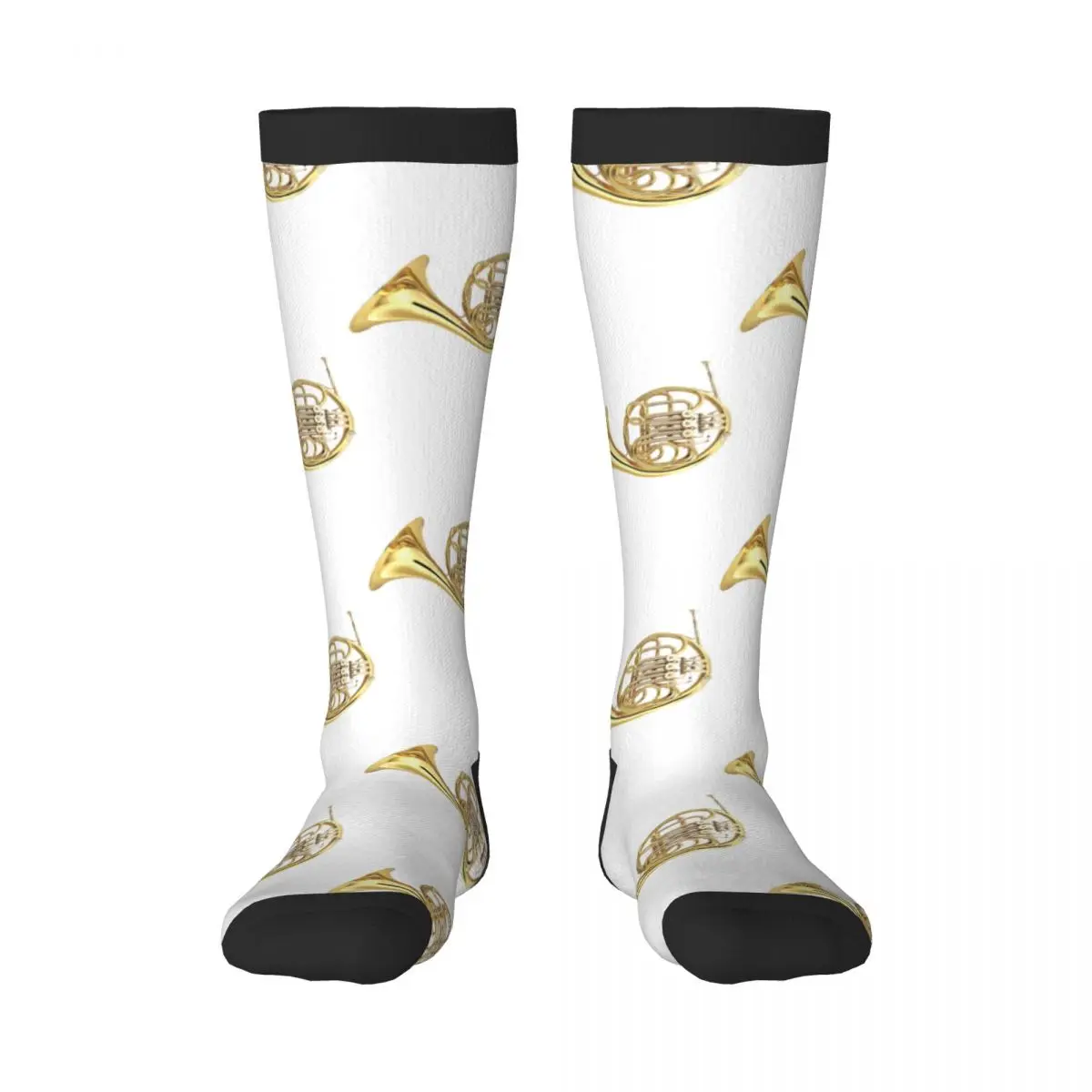 

Casual Socks French Horn Pattern Long Harajuku Retro Business Socks