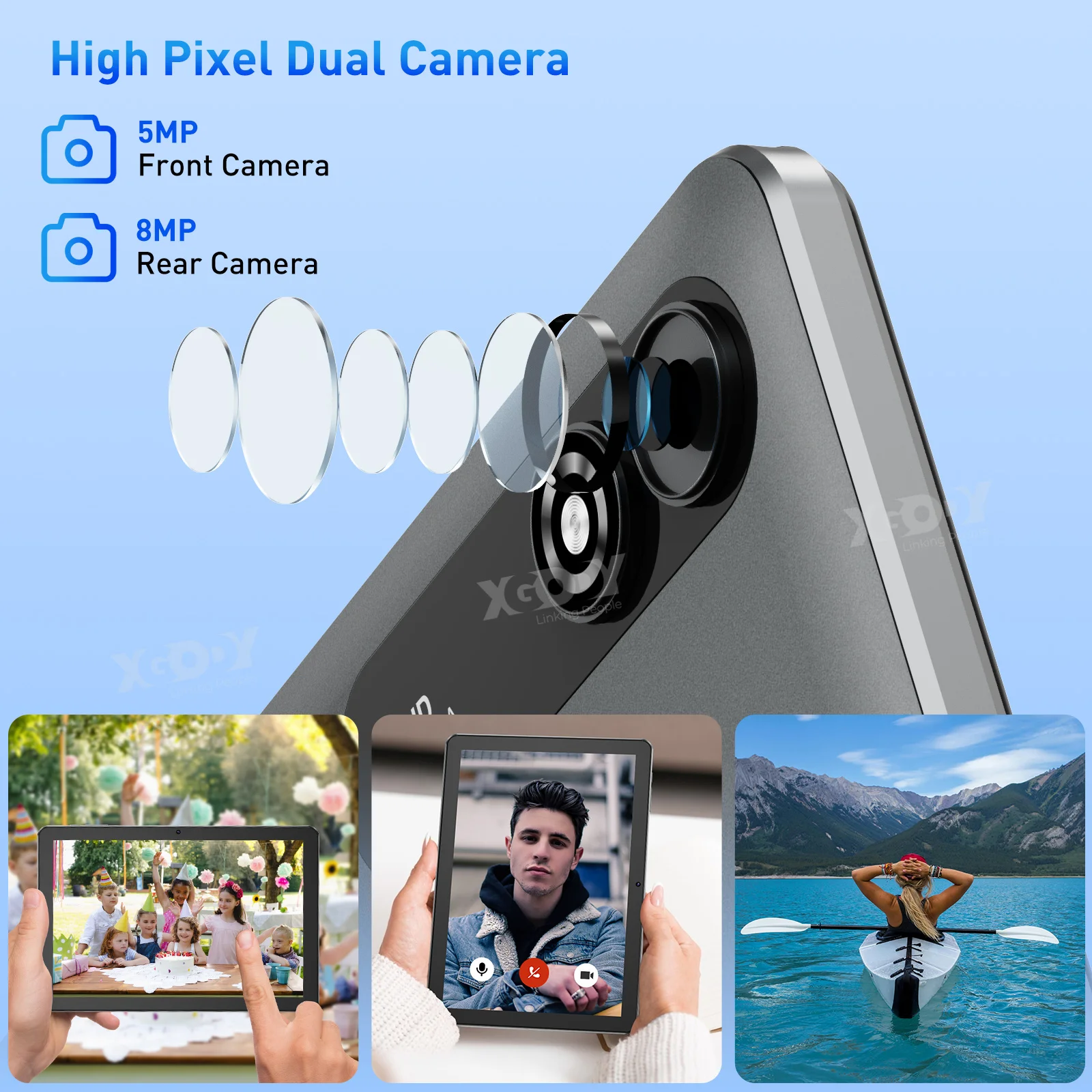 XGODY WiFi Tablet Android Pc 10.1 Inch Kids Learning Education Tablets Children\'s Gift 4GB RAM 64GB ROM Quad-core 7000mAh