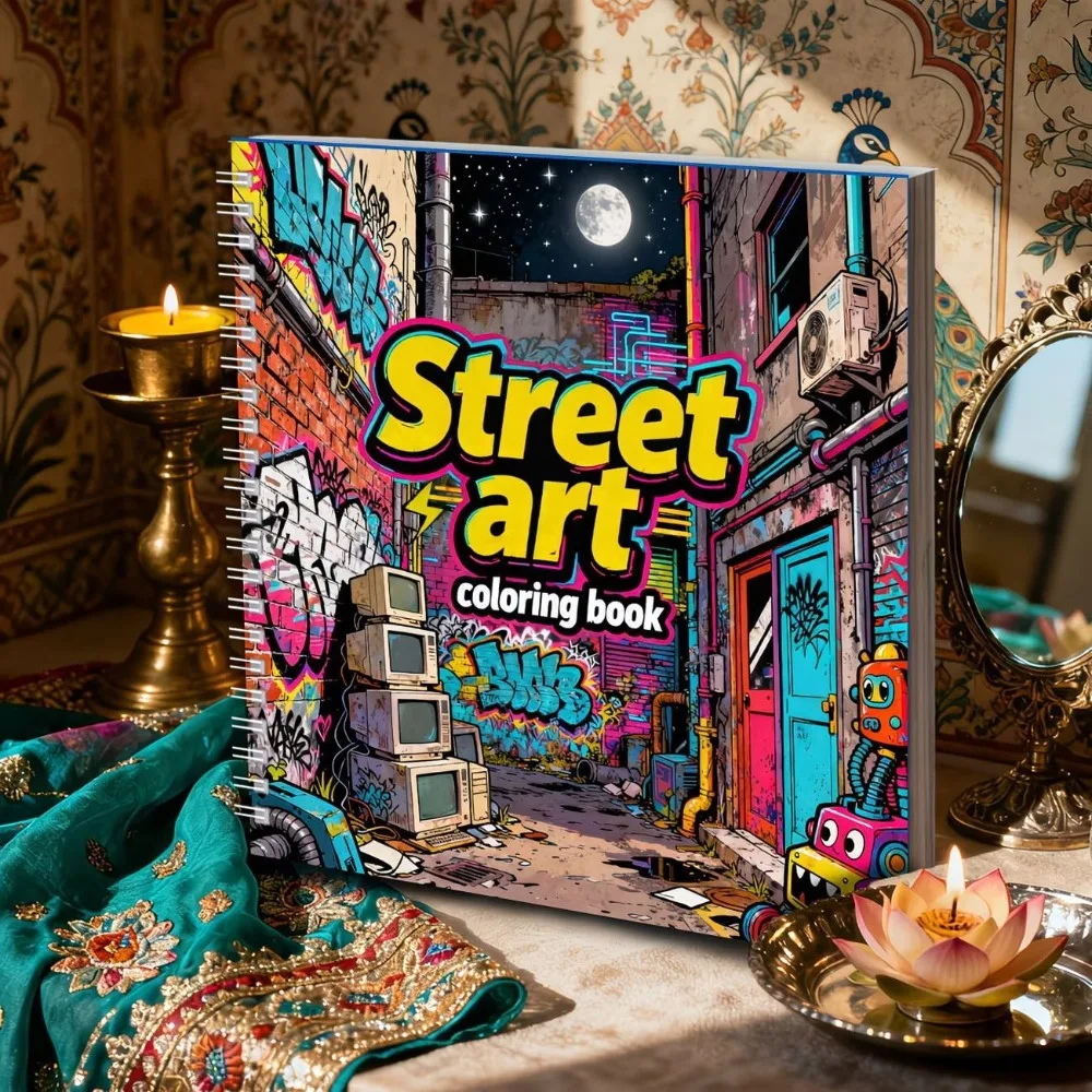 Street Art Graffiti Coloring Book Urban Spray Paint Wall Art Designs for Adults Stress Relief Relaxation Gift