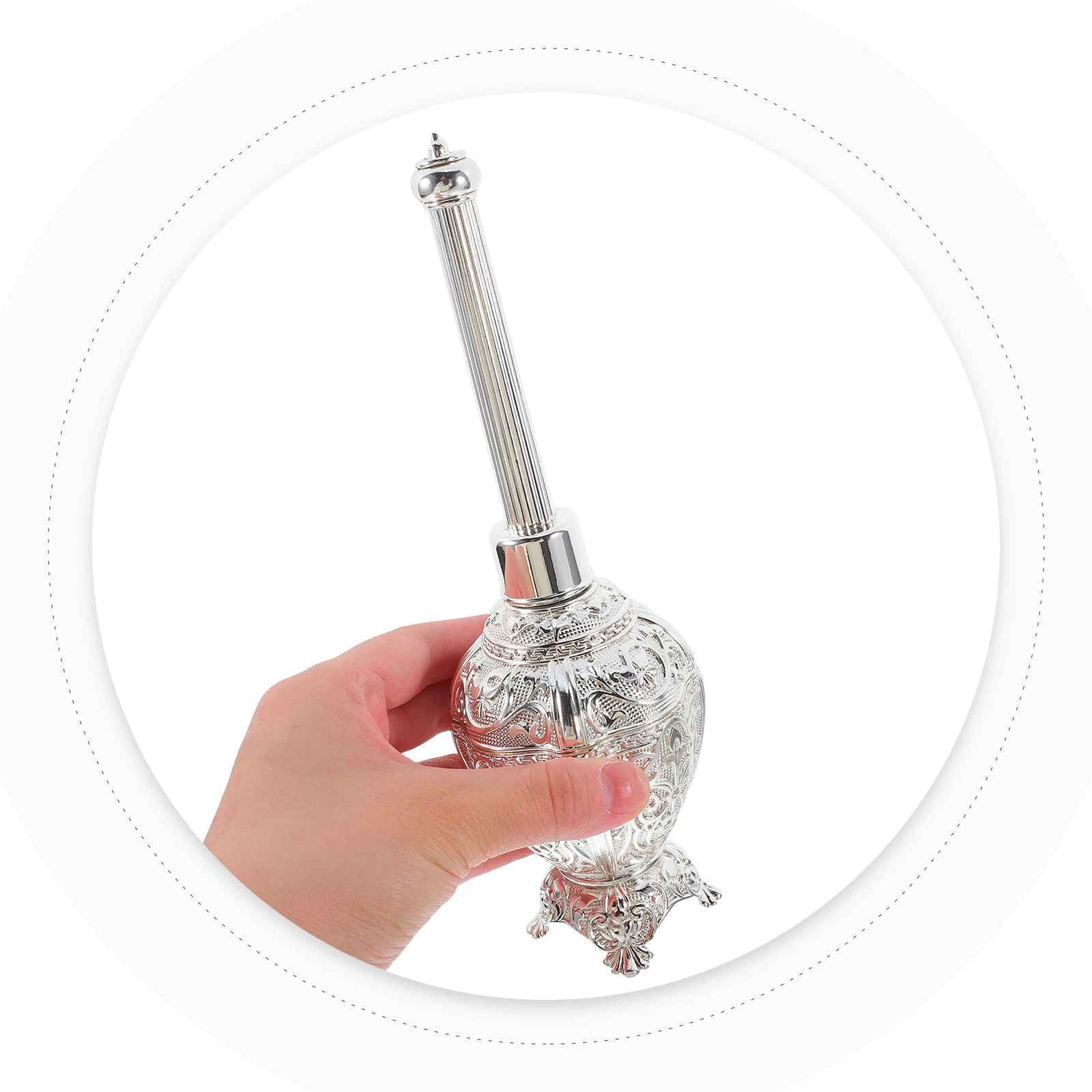 

Elegant Glass Holy Water Bottle Zinc Alloy Crafted Christian Travel Dispenser for Church Hanukkah Easter Wedding Ceremony Use