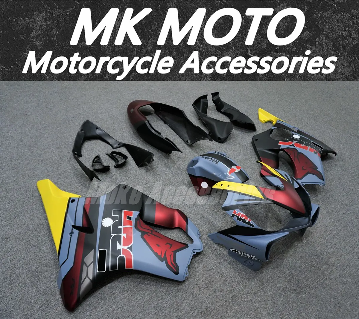 

Комплект обтекателей для CBR600F F4i 2004-2006, высококачественный комплект кузовных деталей из АБС-пластика, новый, красный, черный, серый, Bull