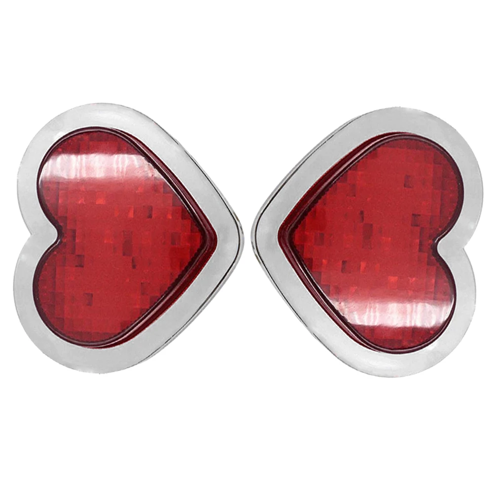 2PCS Red Heart Shaped Side Marker Turn Signal 12V Accessory LED Light FOR Cars Vans Trucks Trailers