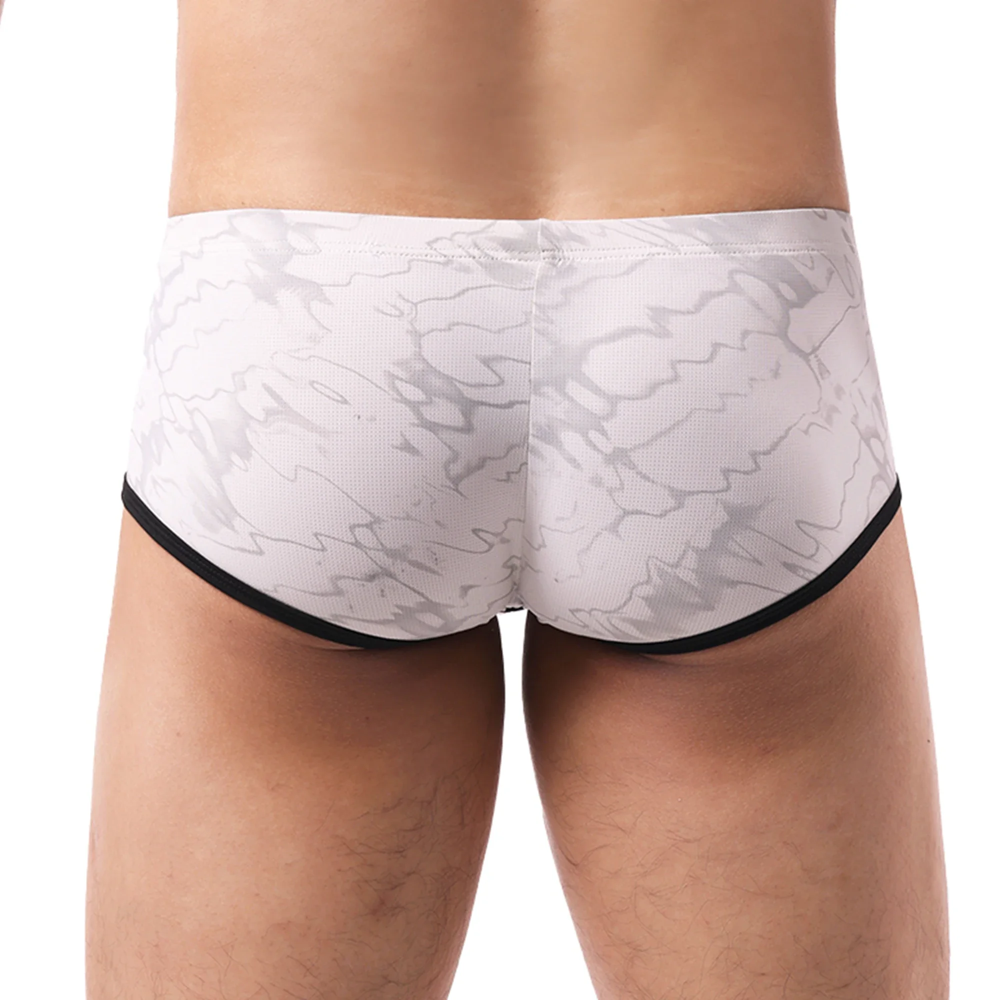 Men's Breathable Comfy Soft Printing Trunks Underpants Sexy Male Low Waist U-pouch Convex Boxers Shorts Fashion Underwear Briefs