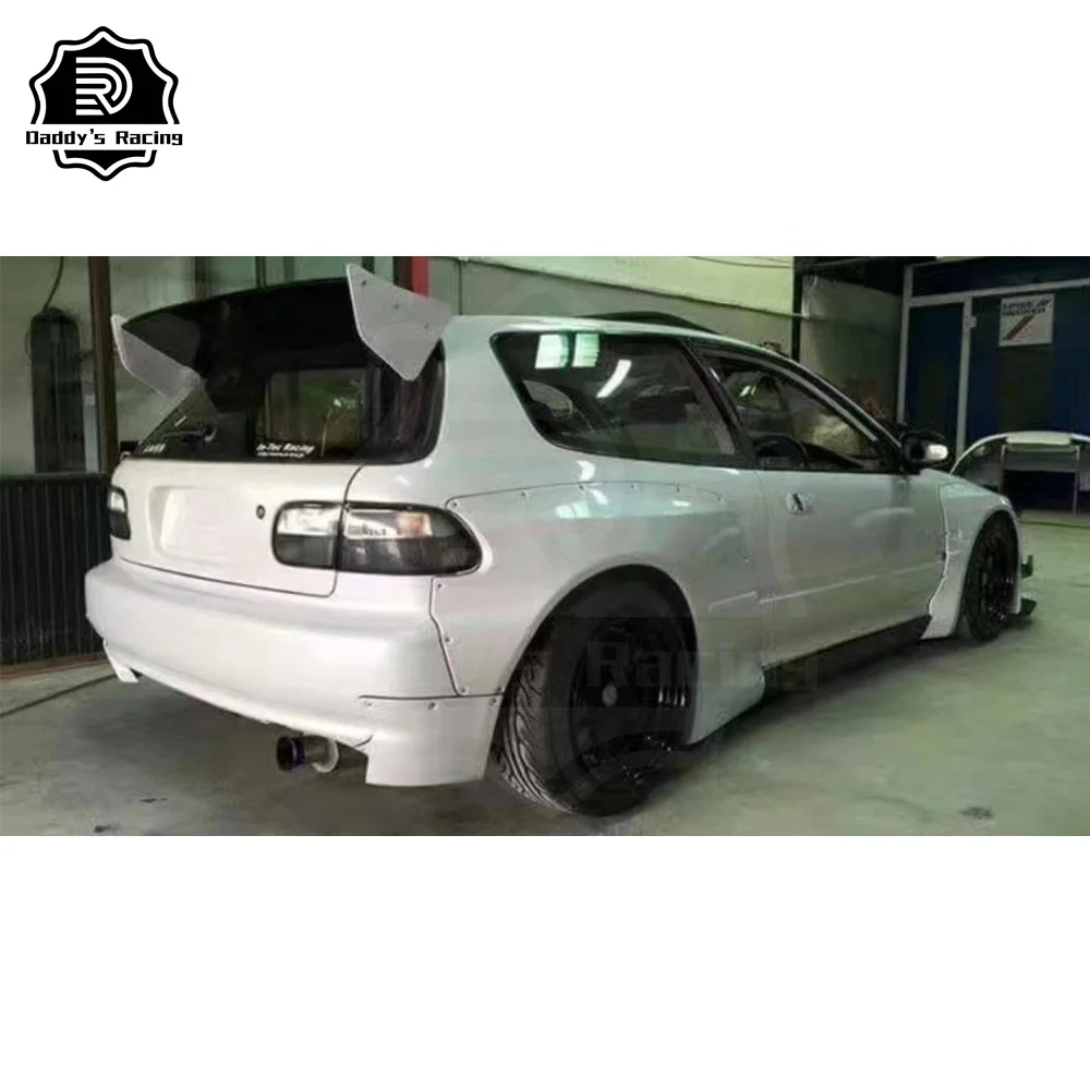 Fiber Glass Body Kit Fit For Honda Civic V EG Rocket B Style 1992-1995 Wide Body Kit Bumper Fender Flare Spats Spoiler