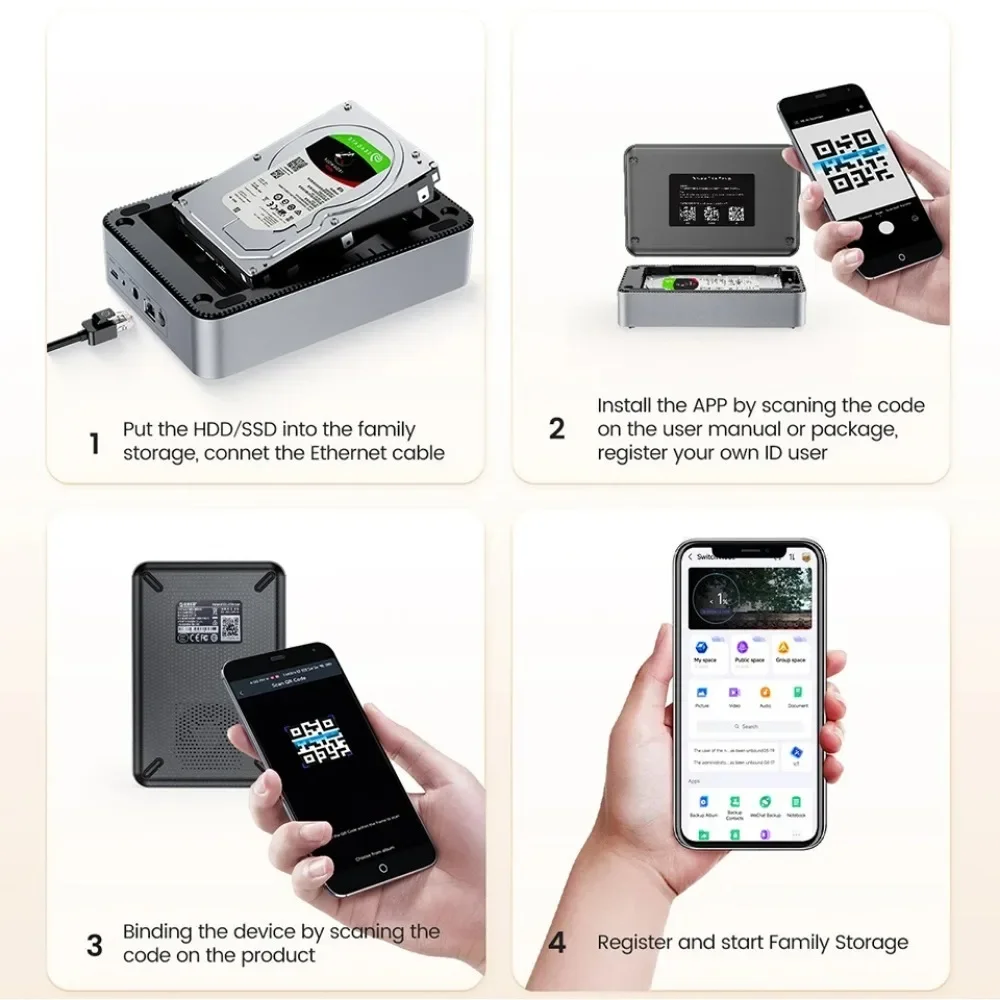 Imagem -04 - Orico-sata Gabinete Ssd para Rede Nas Caixa de Armazenamento Hdd Caixa Externa Unidade de Disco Rígido Usb Servidor de Nuvem Pessoal 25 Casa