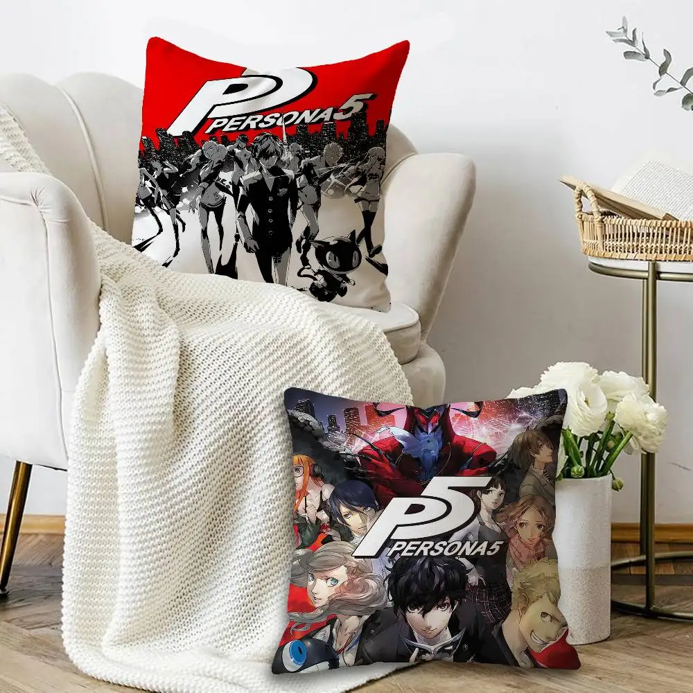 Classic Anime P-Persona 5 Cushion Cover Pillow Cover Decor Pillowcase Printed Cushion Case for Couch