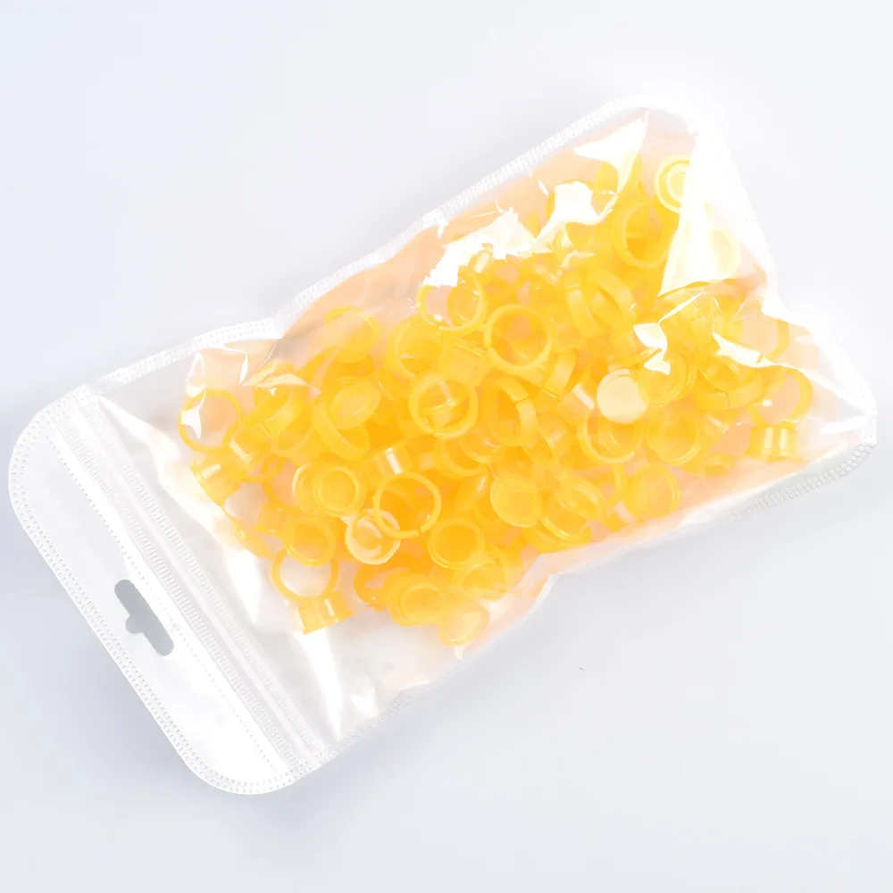 المتاح الوشم الحبر الدائري الكؤوس Microblading الصباغ الدائم غطاء حلقة مع غطاء رمش حامل الصمغ لوازم ماكياج 50 قطعة #5