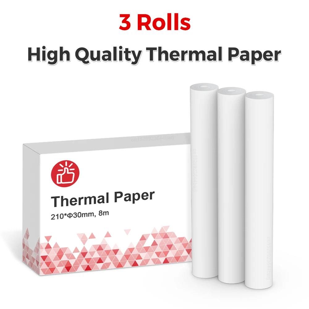 

3Rolls Thermal Paper 210mm for A40 Printer A4 Thermal Printer Waterproof Oil proof Continuous Thermal Paper Roll Home Office Use