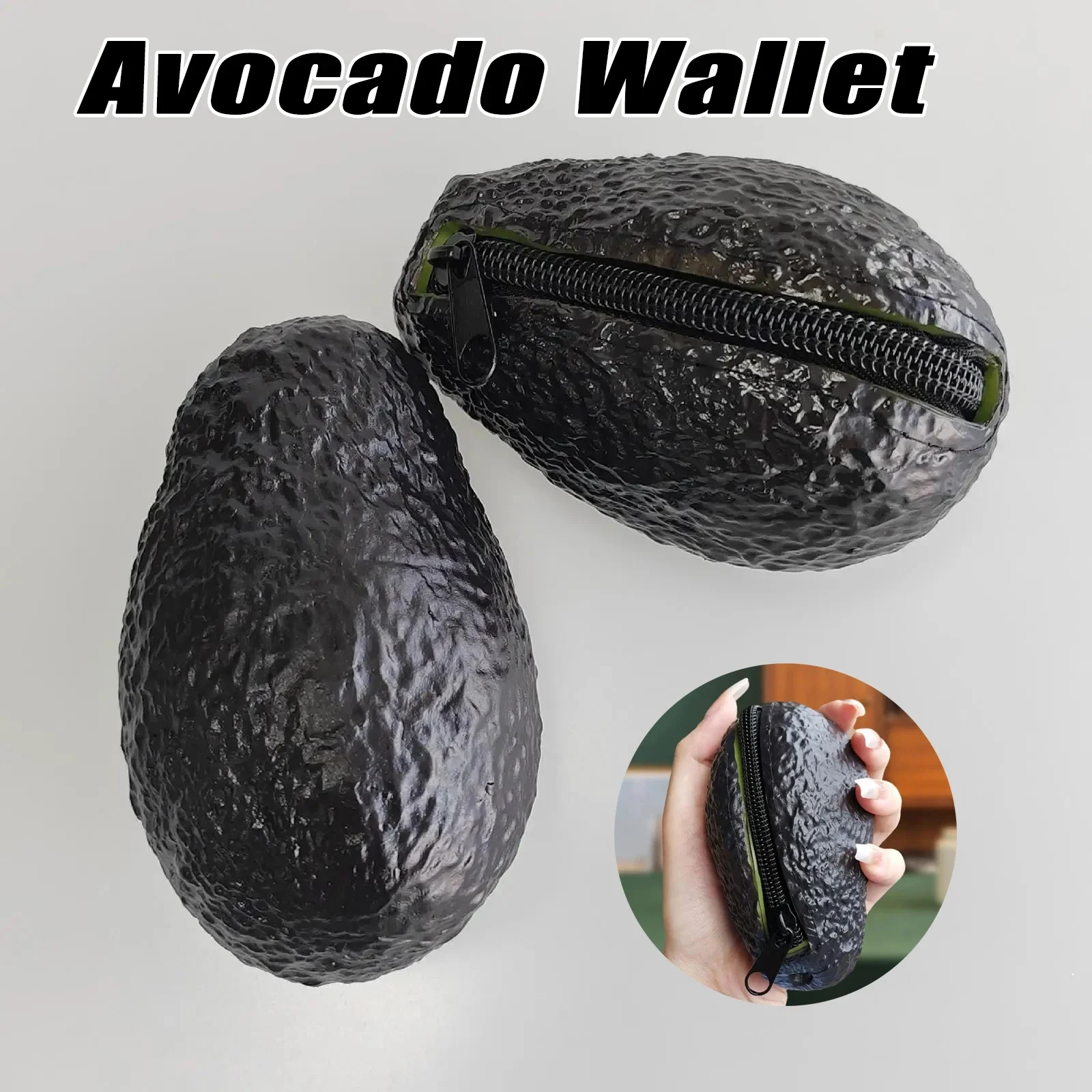 Avocado Purse Portable Girls Trendy Practical Handbag Storage Bag Zipper Closure Wallet for Party Street Dating Commuting Travel