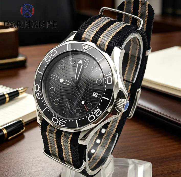 

Men's Automatic Mechanical Watch 316L Waterproof Case Ceramic Bezel Nylon Strap Sterile Dial Calendar Window Watch