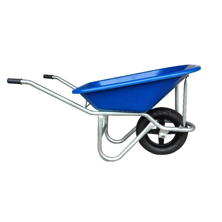 For70L Galvanized Garden Wheel Barrow Wheelbarrow Single Wheel Construction Heavy Duty Wheelbarrow With Plastic Steel Trays