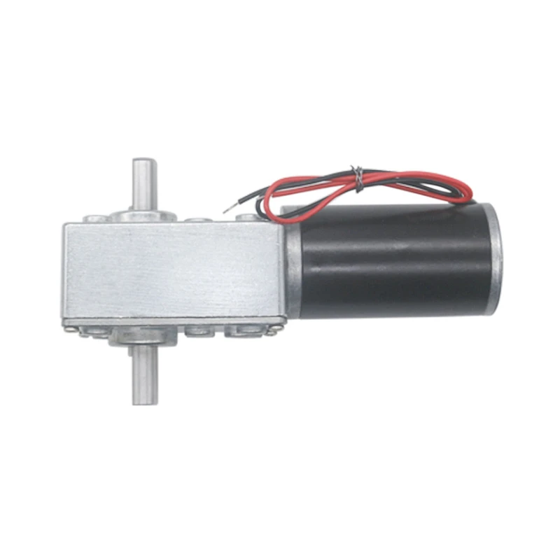 Double Shaft High Torque Worm Geared Motor DC12V 24V CW/CCW Self Locking Adjustable Speed Reversed dc motor