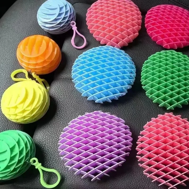 2025 DIY gusano telescópico Fidget juguete malla elástica pelota para aliviar el estrés diversión alivio del estrés para niños y adultos Idea de regalo creativa