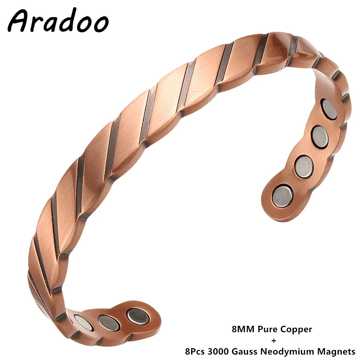 ARADOO Copper Bracelets for Women Pure Copper Magnetic Cuff Bracelet Jewelry Gifts