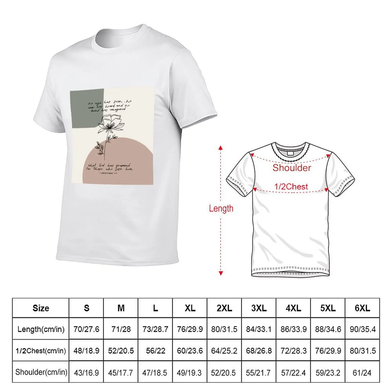 line drawn flower with bible verse encouragement T-Shirt Functional Casual Short Sleeve Tee