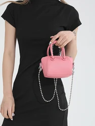 Trendy Mini Chains Crossbody Bag Girl's Cute Candy Color Lipstick Coin Purse 2024 Classic Zipper Design Tote Bags