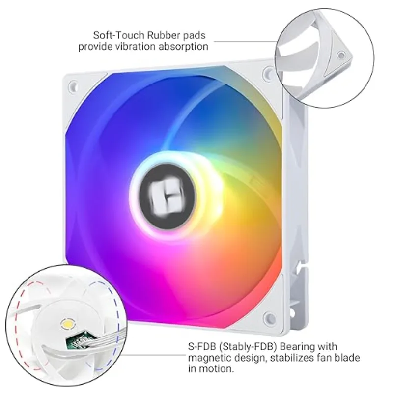 Thermalright TL-C12RW-S V2 1/3/5PCS Reverse Outlet Chassis Fan High-Performance Computer Cooler Fan for Liquid Cooler CPU Cooler