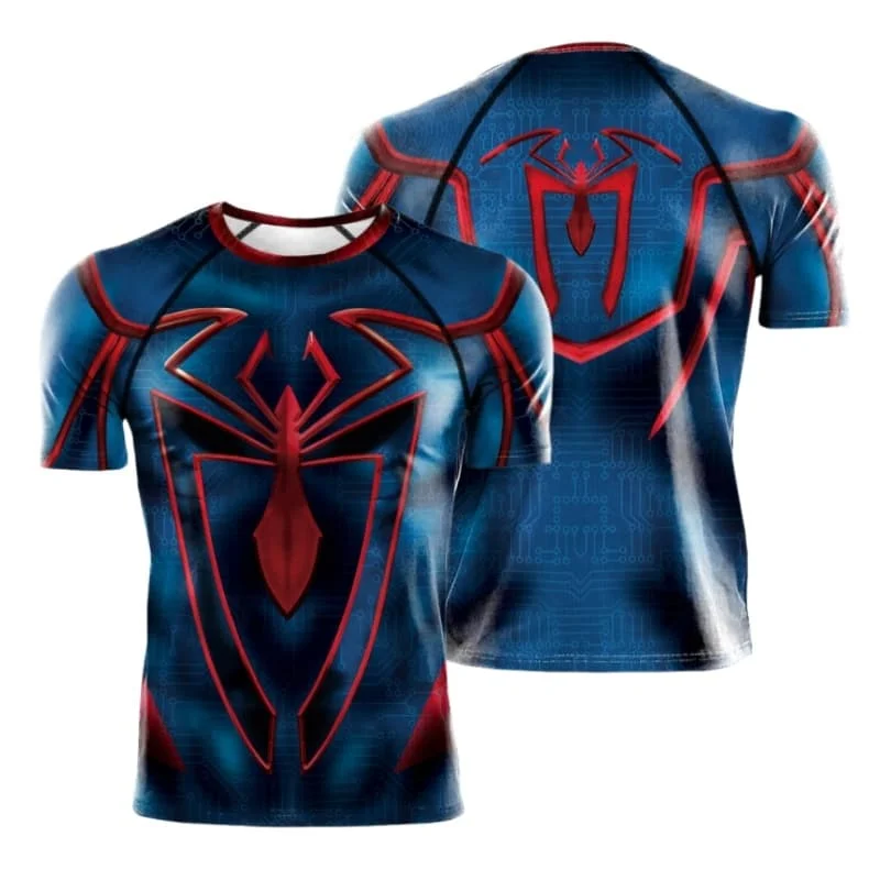 Superhelden-Spider-Man 3D-Druck-Trikot-T-Shirt für Herren, atmungsaktiv, schnelltrocknend, kurzärmelig, Sommer-T-Shirt, passende Familienkleidung – Detail 7