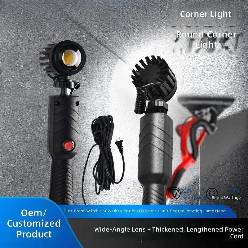 For LED Wall Grinding Inspection Lamp Negative Angle Lighting High Brightness Spotlight Electric Corner Clearing Light for
