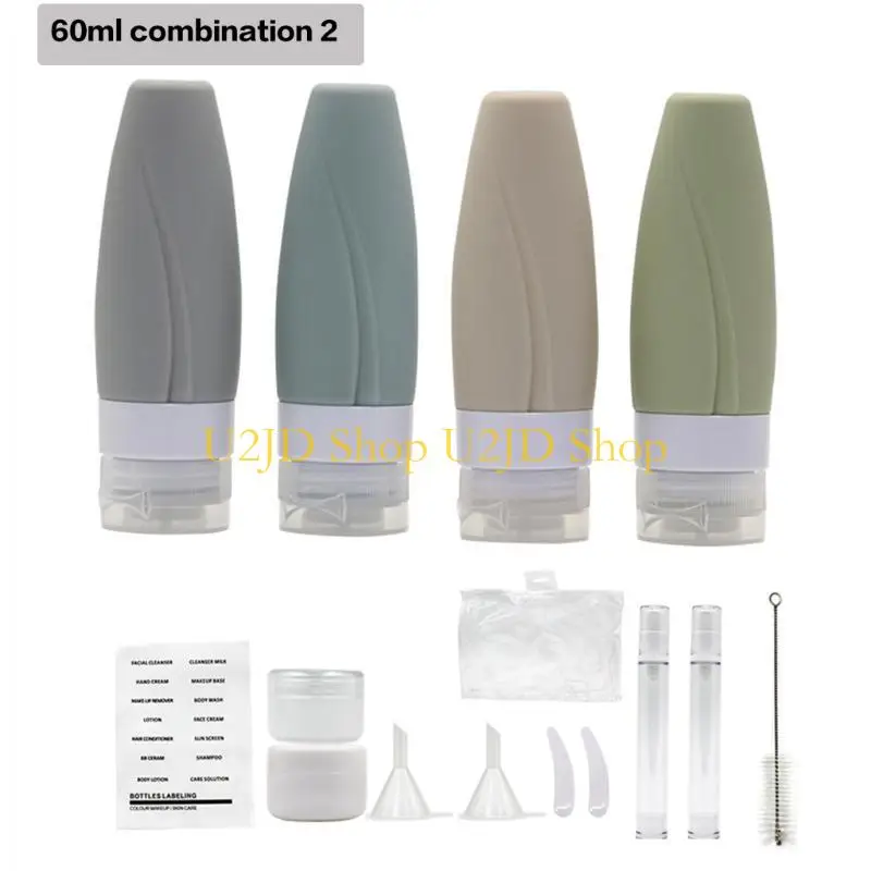 U2JD leere Flasche Reise kosmetische nachfüllbare Flasche tragbare Silikon -Flüssigkeitshampoo