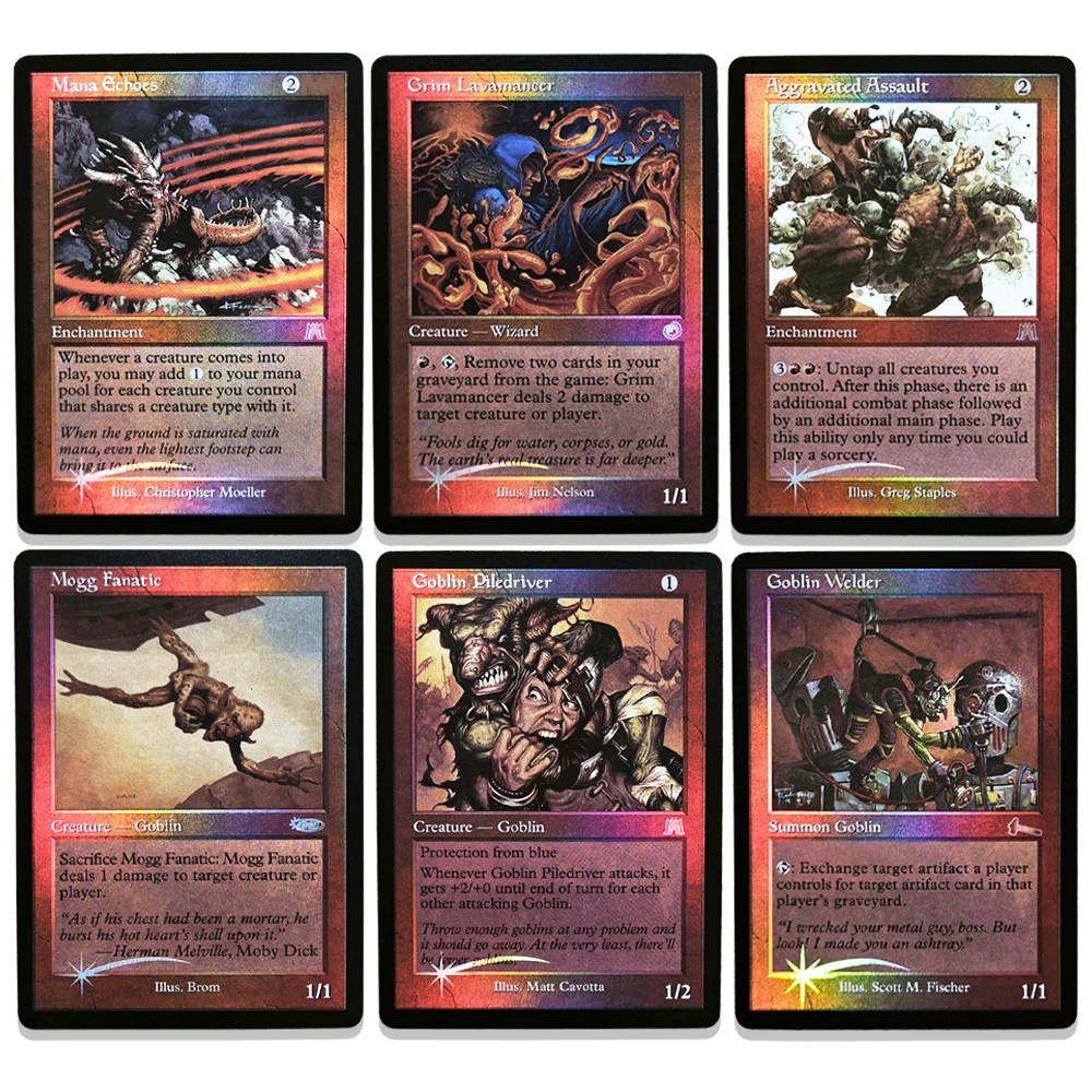 Tarjetas Coleccionables de Juego Mágico Raras BL Foil18 TCG - Mana Echoes/Grim Lavamancer/Aggravated Assault/Mogg Fanatic/Goblin Piledriver