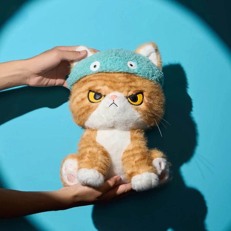 

Плюшевая игрушка Angry Orange Cat, милый сварливый котенок, мягкая подушка с забавным выражением, креативный подарок для любителей кошек, химерная