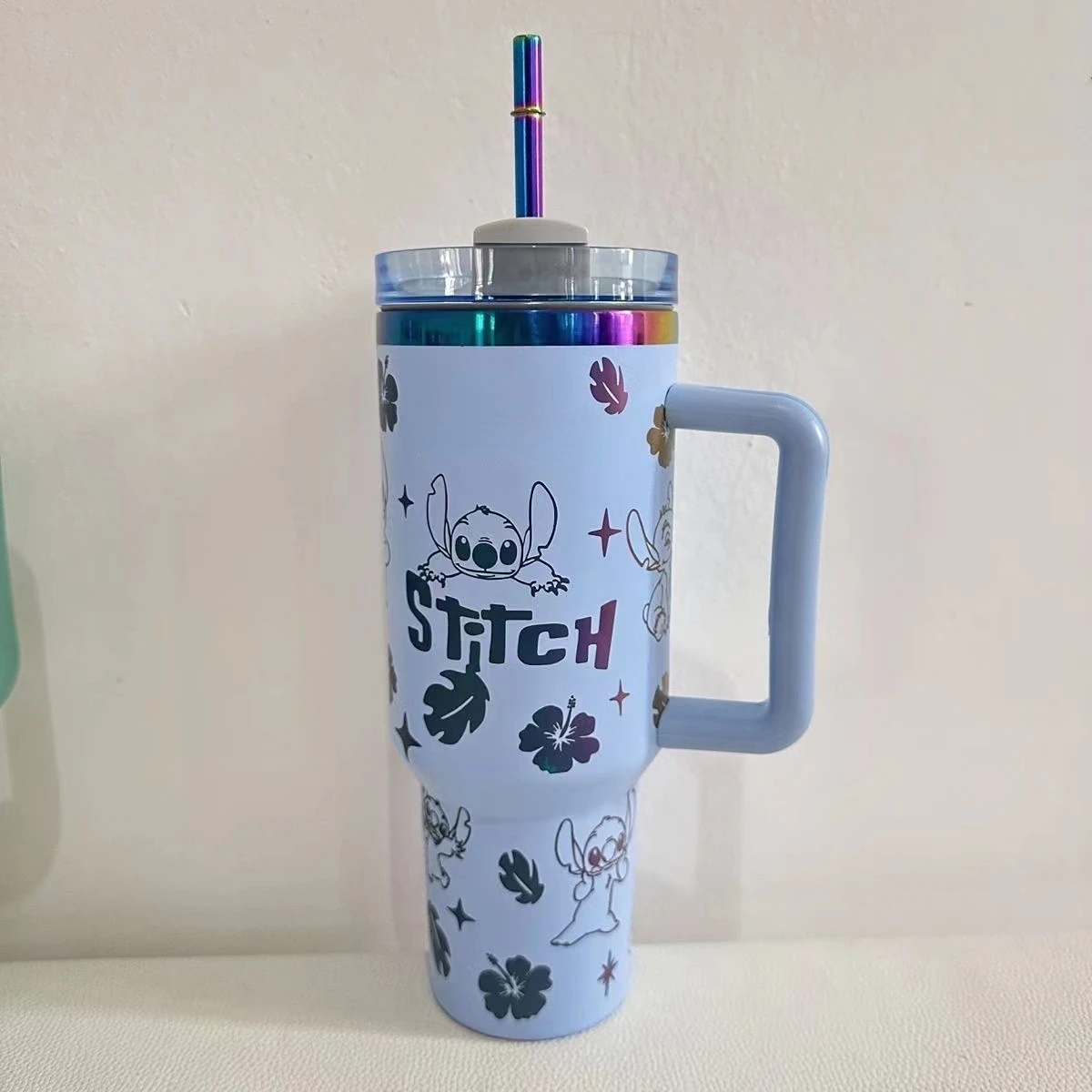 MINISO-taza de Stitch H2.0 de 40oz, vaso FlowState, taza de café térmica aislada, taza de viaje de acero inoxidable de gran capacidad