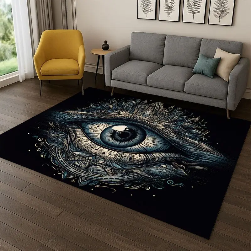 Freemasonry Eye of Providence Evil Eye Nazar Eye of Horus Carpet Rug for Bedroom Living Room Sofa Doormat Home Decor Non-slip