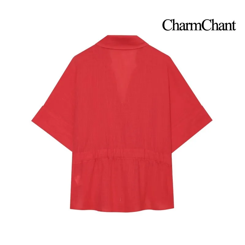 CHARMCHANT Setelan Dua Potong  - Short Linen Drawstring ulasan dan harga