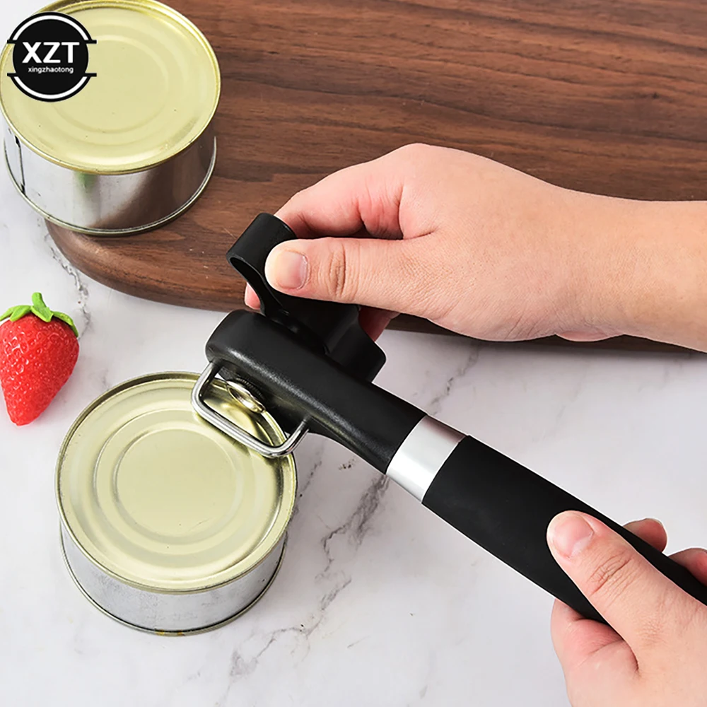 Food Grade Stainless Steel Cutting Can Opener for Kitchen & Restaurant Safe Cut Can Opener Smooth Edge Handheld Can Opener Tools