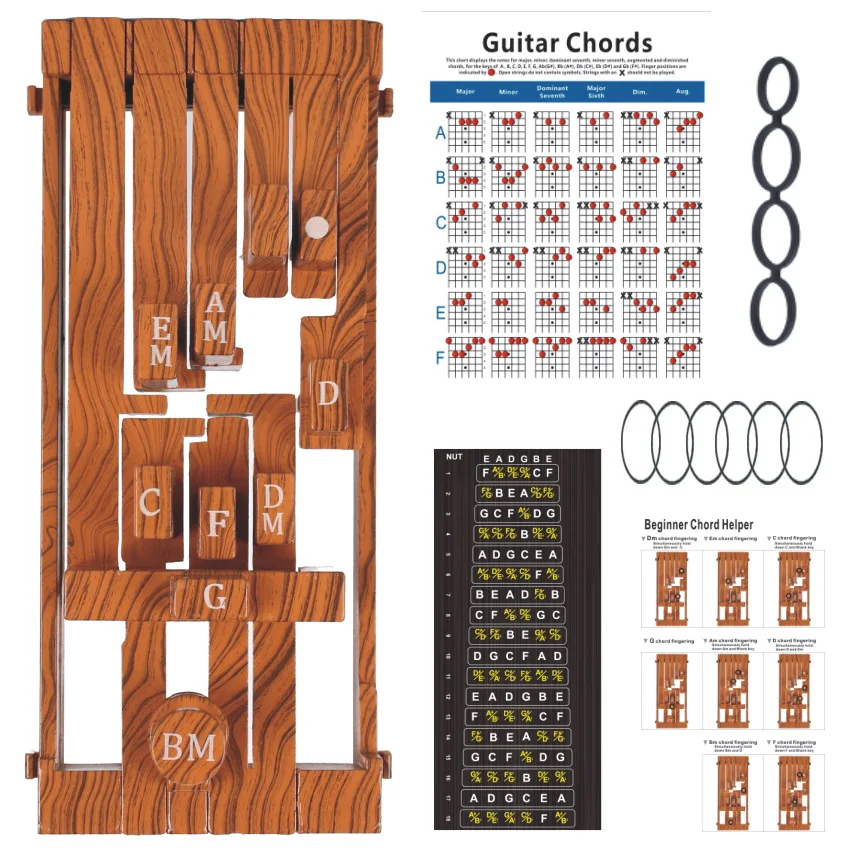 Beginner'S Guitar Chord Assistant, Acoustic Folk Guitar Chord Pressing Helper, Self-Teaching Device for Beginner Guitarists