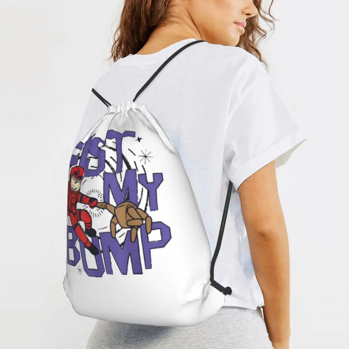 Project Hail Mary Fist My Bump Space Lover Backpacks Fashion Drawstring Bags Storage Bag Book Bags for Man Woman Students