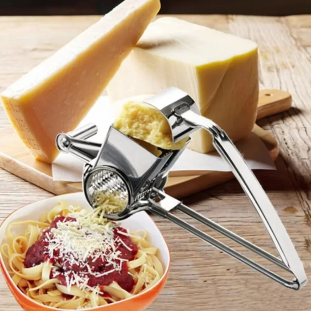 1PC household hand cranked rotating cheese slicer, stainless steel cheese slicer, kitchen creative cheese slicer