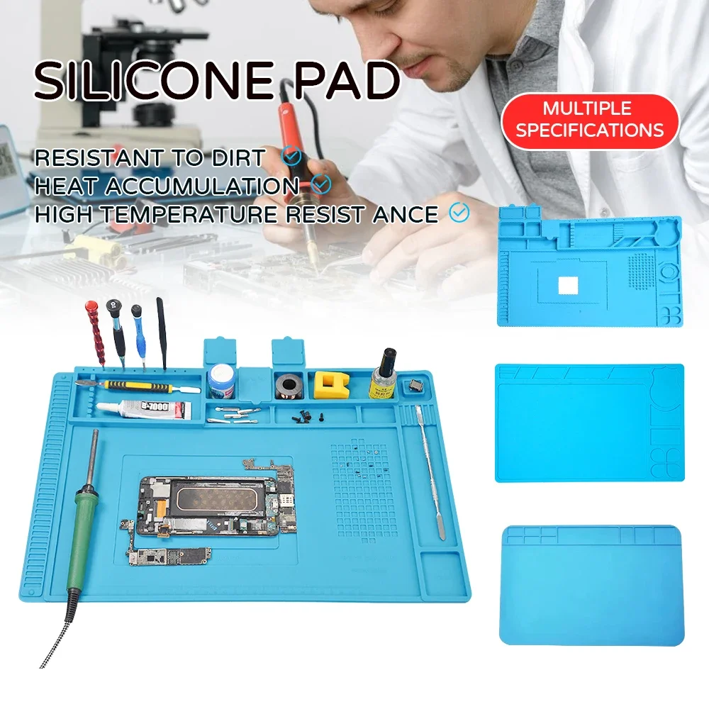 

Silicone Soldering Mat ESD Antistatic Heat Resistant Insulation Work Mat Soldering Station Kit Repair Pad Maintenance Platform