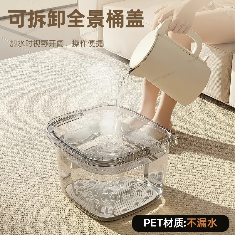 For Massage Foot Bath, Household SPA Fumigation Foot Bucket, Thickened Transparent Visual Design
