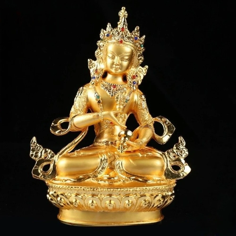 14.5cm Vajrasattva Buddha Gilding Gold Buddha Alloy Metal Buddhist Home Office Decorate Statue Craft Buddha Statue Home Decor