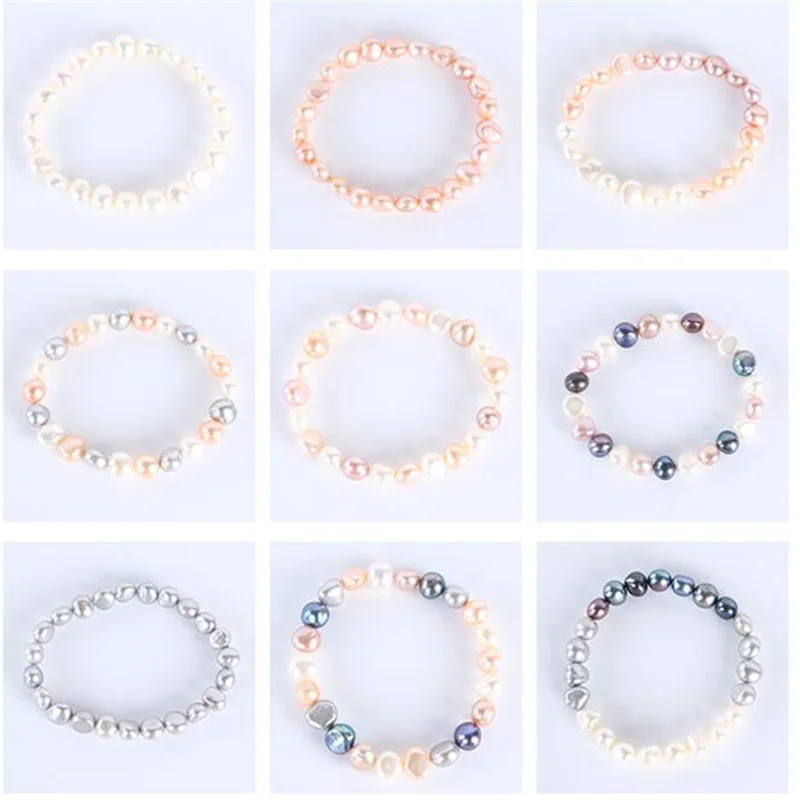 

Elegant Pearl Bracelet Button Baroque Natural Freshwater Pearl Women Bangles Ladies Charm Jewelry For Birthday Party Gifts