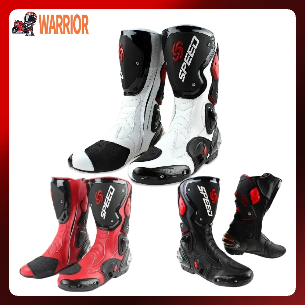 Microfibe Speed Racing Boots para motocicleta, Sapatos de motociclista profissional, Couro de equitação de segurança de moto, alta qualidade, tamanho 40-45