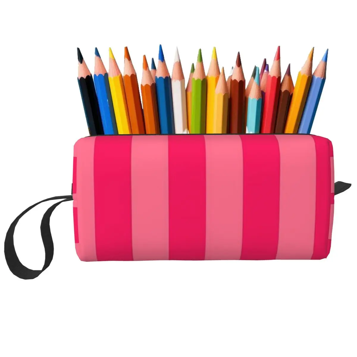 Bold Vivid Vetical Stripped Pencil Case for Boy Girl Gifts Pen Box Pencil Bag Stationery Supplies Travel Women Cosmetic Bag
