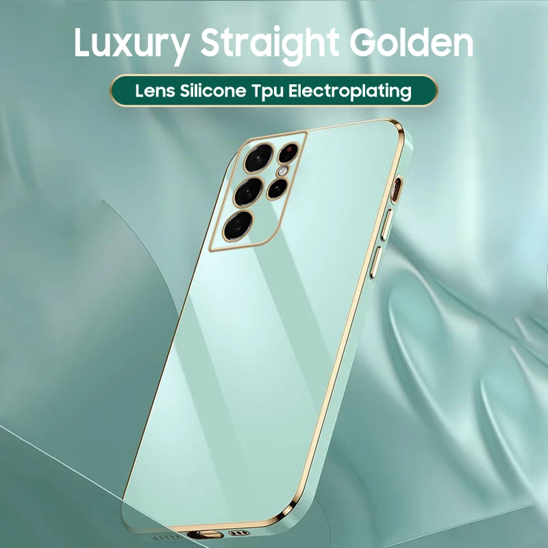 Funda 6d Beschichtung Soft TPU Fall für Samsung Galaxy S22 Ultra S24 S23 S21 S20 Fe S10 Note 20 10 plus A35 M33 Luxus Silikon hülle