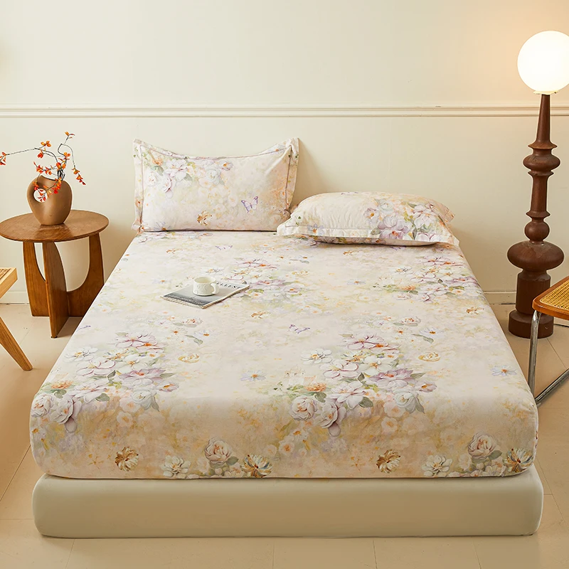 Floral 100% Cotton Fitted Sheet - Queen/King product image