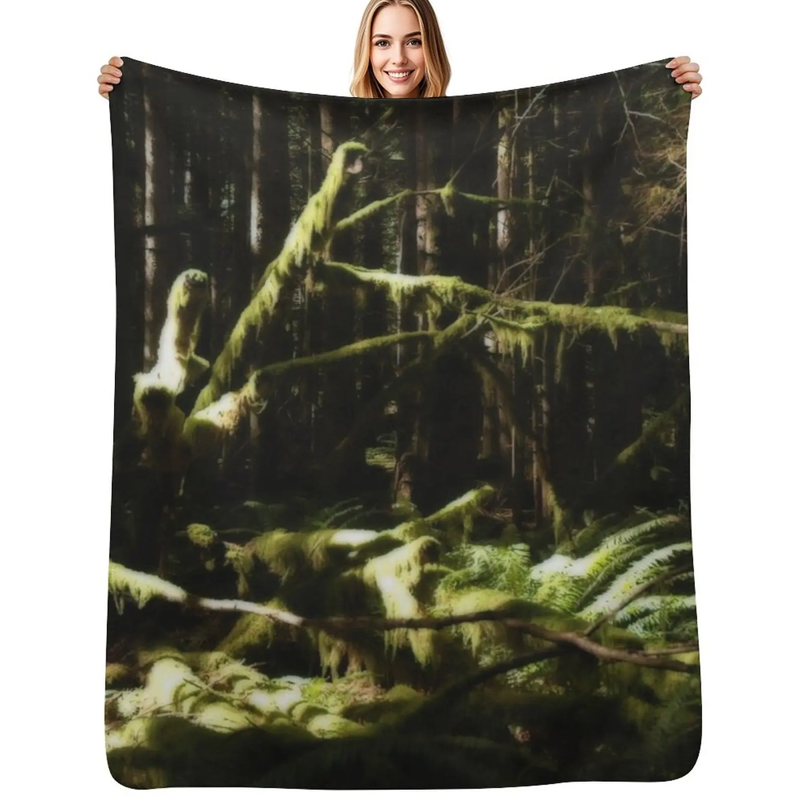 Bigfoot Woods 2 Throw Blanket for winter Comforter Large Tourist Fashion Sofas warm winter Blankets