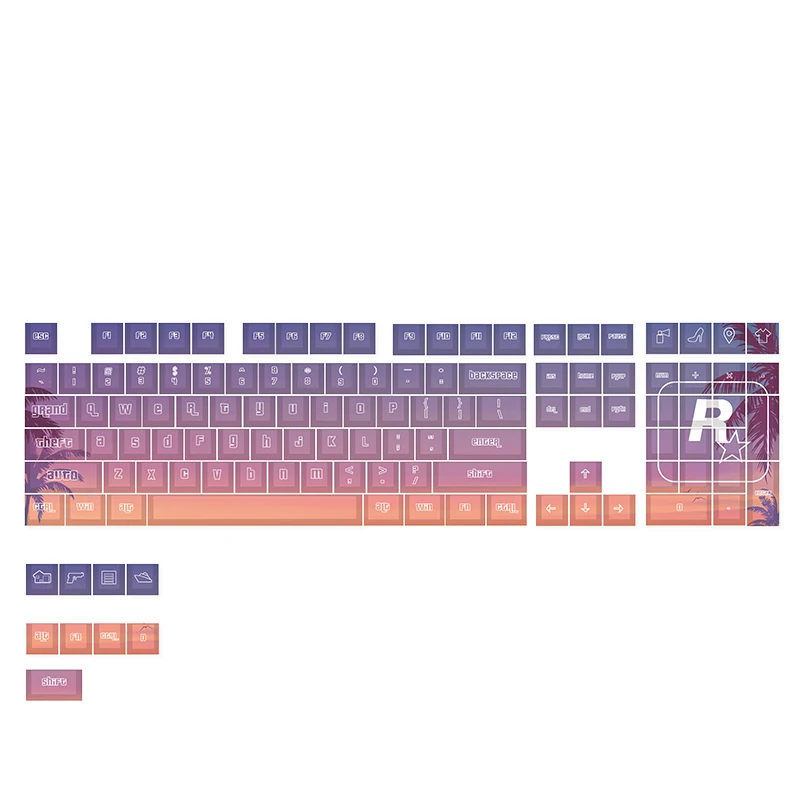 ECHOME RockStar Theme Keycap PBT Dye-sublimation Custom Personalized Keyboard Cap Cherry Profile KeyCap for Mechanical Keyboard