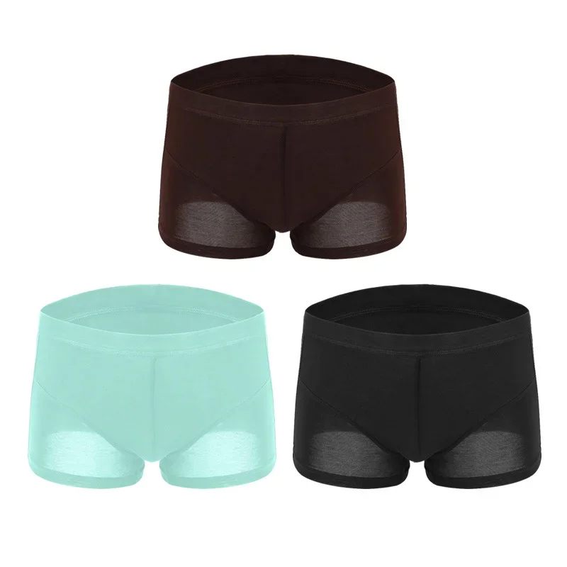 

Men's Modal Cotton Mid-Rise Breathable Boxer Shorts Comfortable Pure Color Underwear