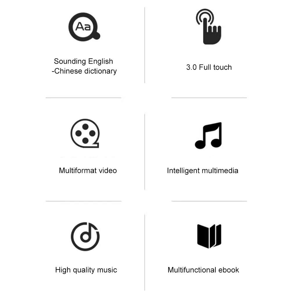 

MP3 MP4 Player Full Touch Screen Lossless Music Player Bluetooth-Compatible HiFi MP4 Walkman with Speaker FM/E-book/Recorder