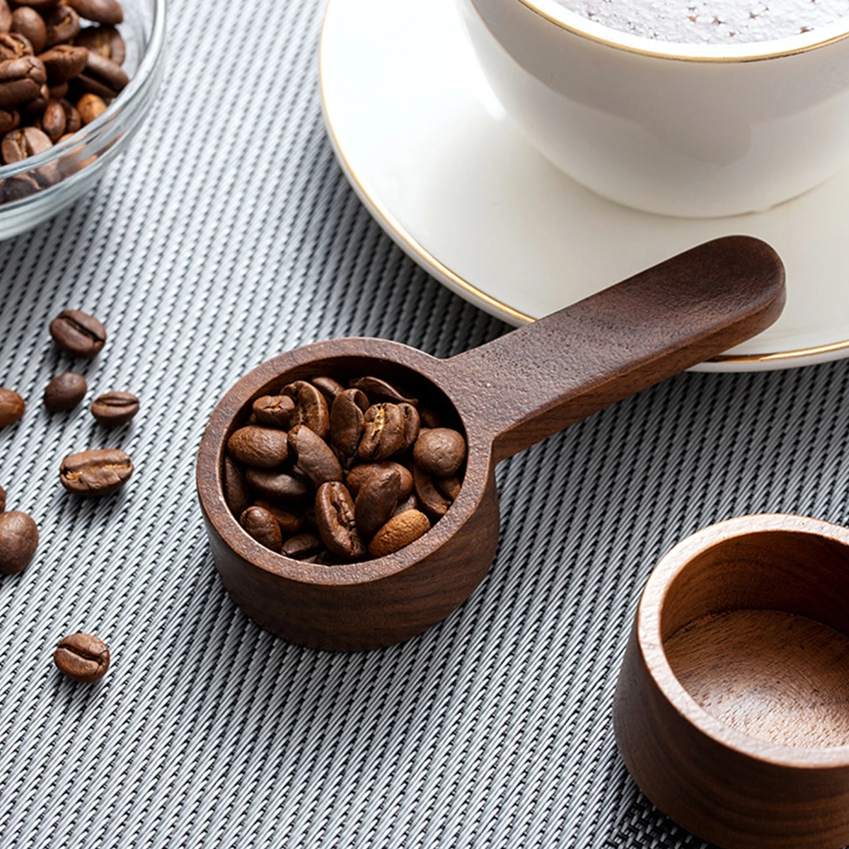 Handmade Solid Walnut Coffee Scoop Measuring Spoon 1 Tablespoon 15ml for Ground Coffee Tea Spices Protein Powder Home Gift